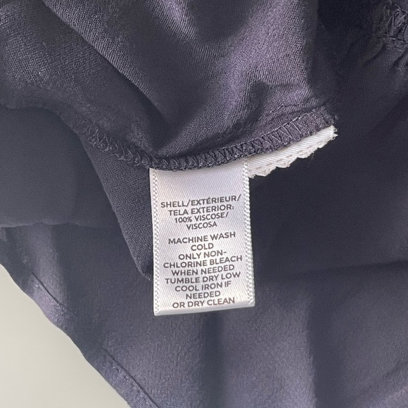 Loft Navy Off Shoulder Flare Sleeve with Button Accent Peplum Blouse Large - Picture 8 of 8